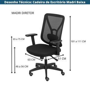 Desenho Tecnico Cadeira de Escritorio Monterrey Alta